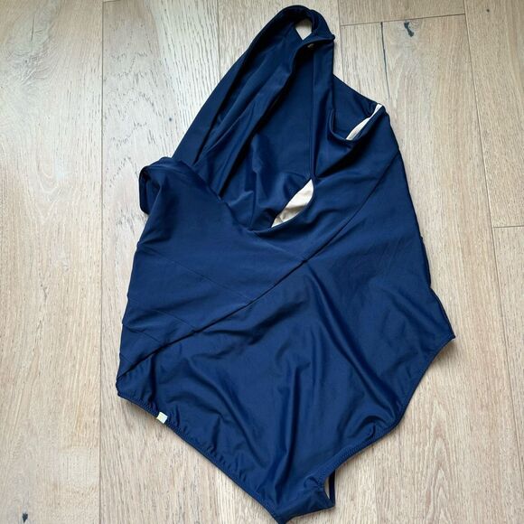 Summersalt Side Stroke Full Bum Coverage 1 Piece Swimsuit Size 22 Deep Sea Blue - Picture 8 of 12